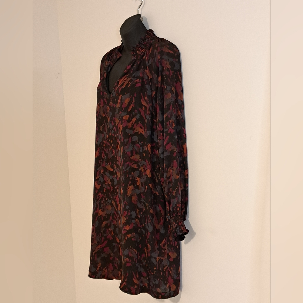 Allison Joy Abstract Print Long Sleeve Lined Dress Missses Large - Picture 7 of 8